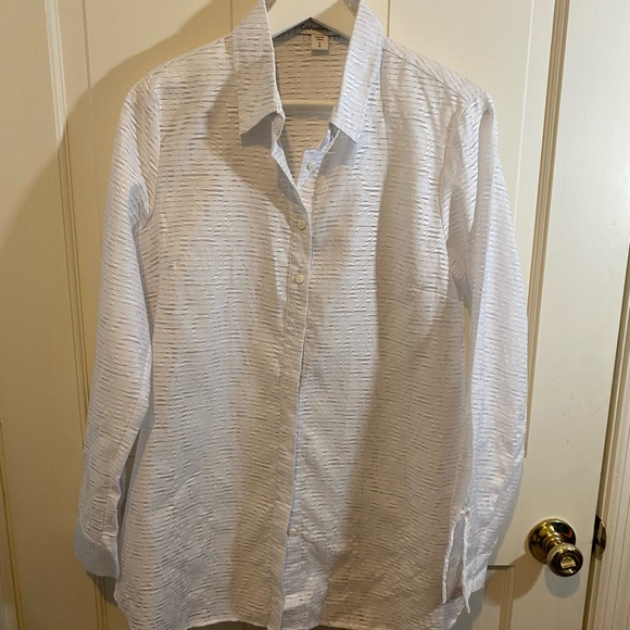 Coldwater Creek Tops - Coldwater Creek White Long Sleeved Sheer Blouse SIZE 8